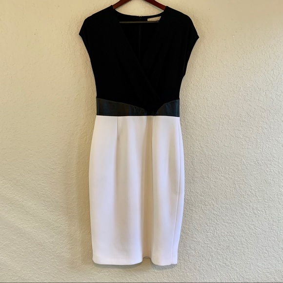 Michael Kors Collection wool leather jersey dress